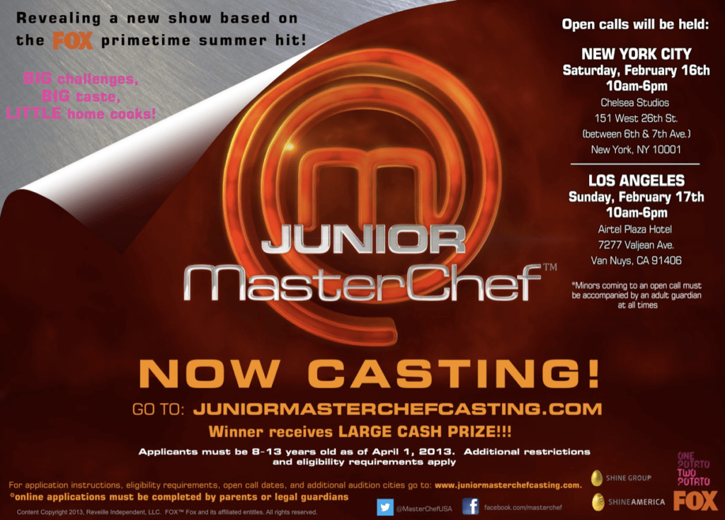 The Casting Call for How to Audition for Masterchef Junior