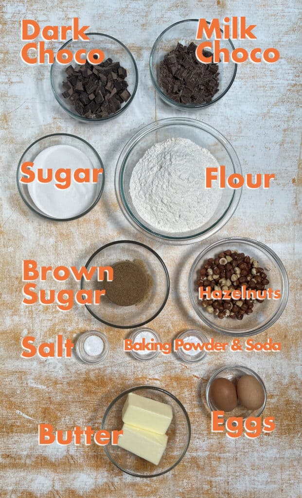 Image of Ingredients for Spelt Chocolate Chip Cookies
